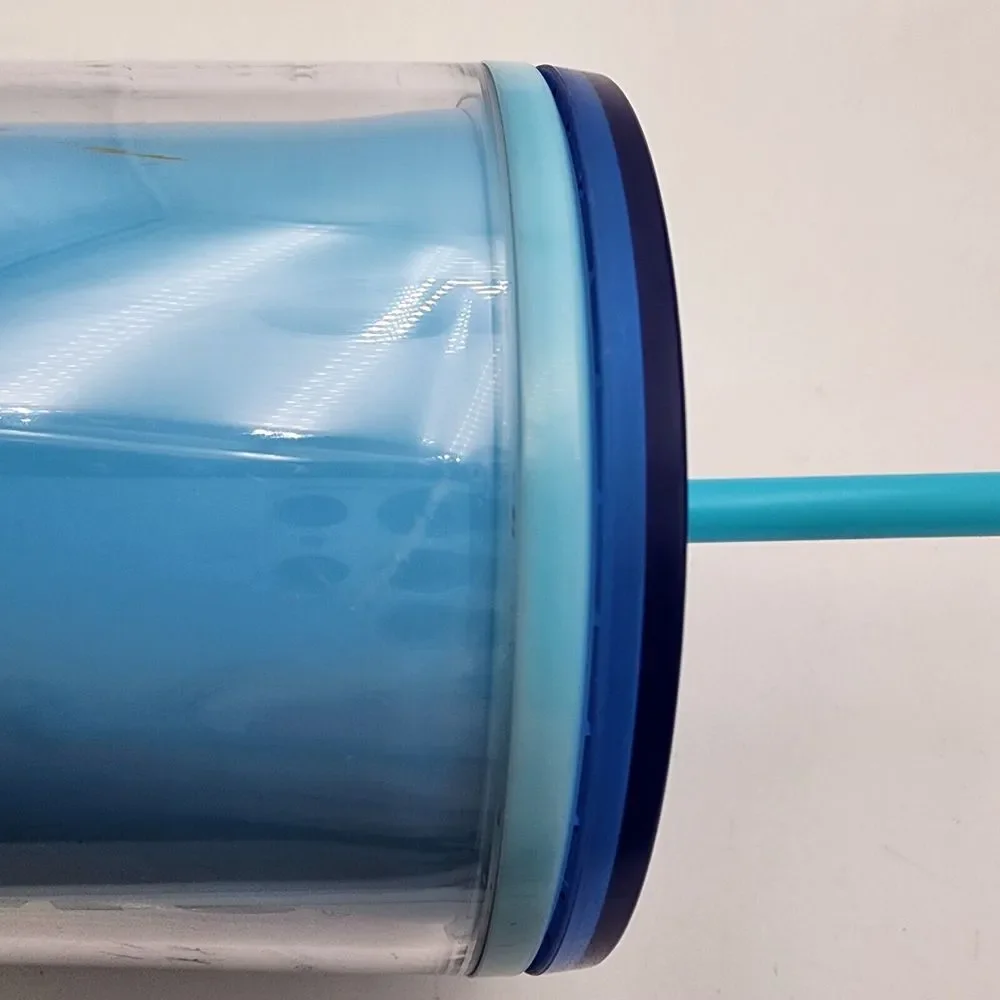 Starbucks Spring 2023 Blue Blossom Color Change with‎ Swirl Straw Topper Tumbler